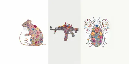 2D Flowery Illustrations generated by midjourney