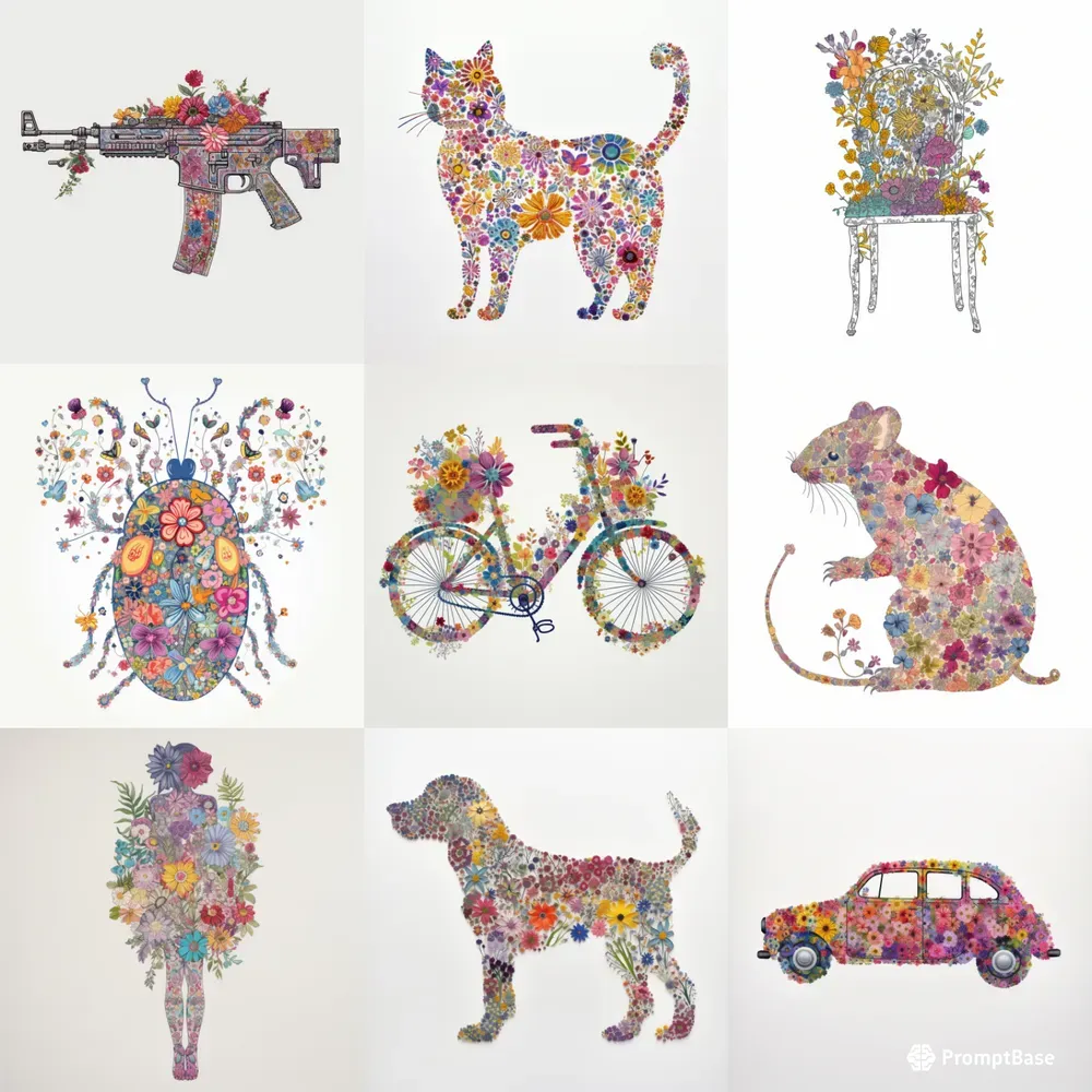 2D Flowery Illustrations