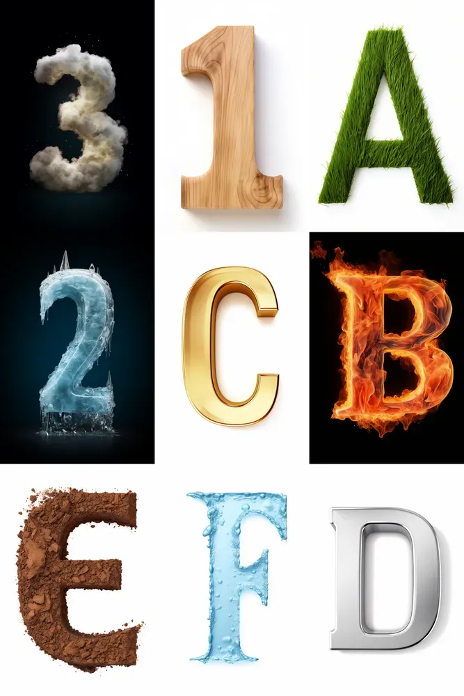 Numbers And Letters On Earth Elements