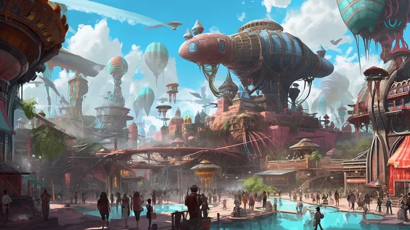 Steampunk Adventure Game Environments