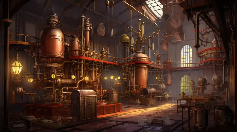 Steampunk Adventure Game Environments