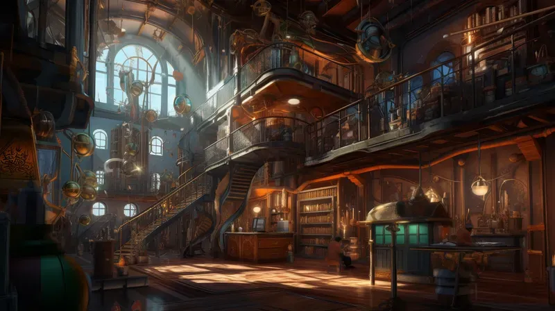 Steampunk Adventure Game Environments