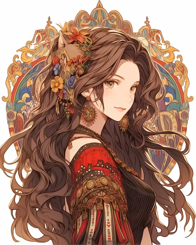 Anime Characters In Art Nouveau Style