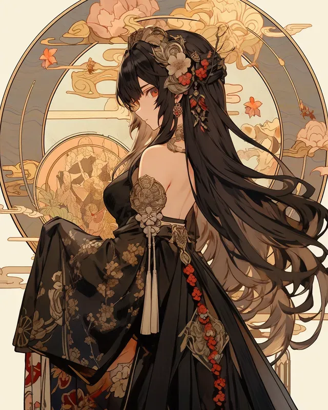 Anime Characters In Art Nouveau Style