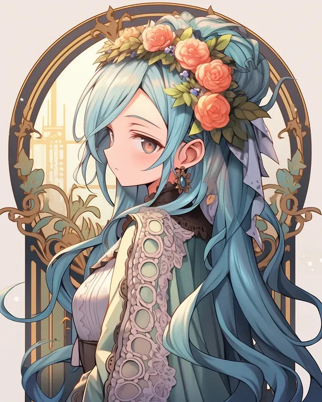 Anime Characters In Art Nouveau Style
