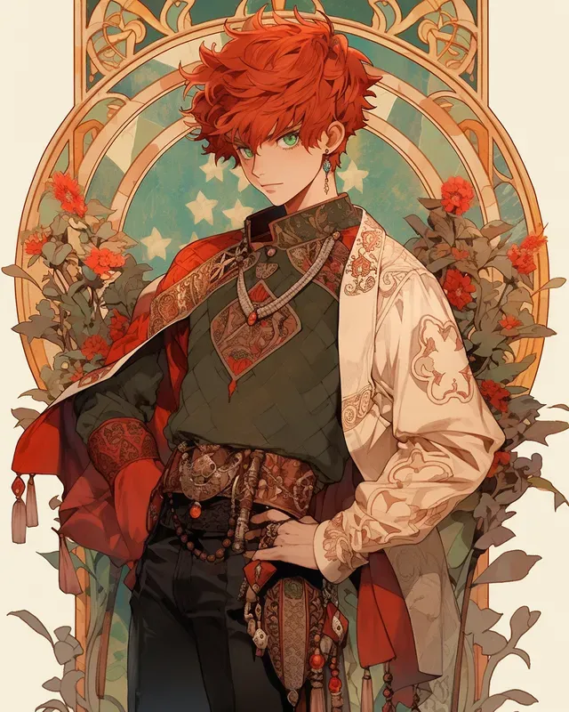 Anime Characters In Art Nouveau Style
