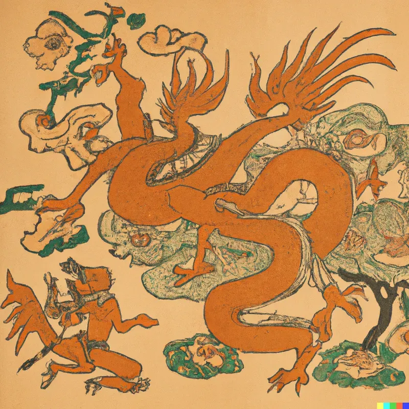 Elaborate Chinese Woodblock-Style Prints