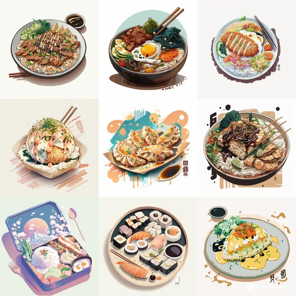Customizable Anime Food Illustrations