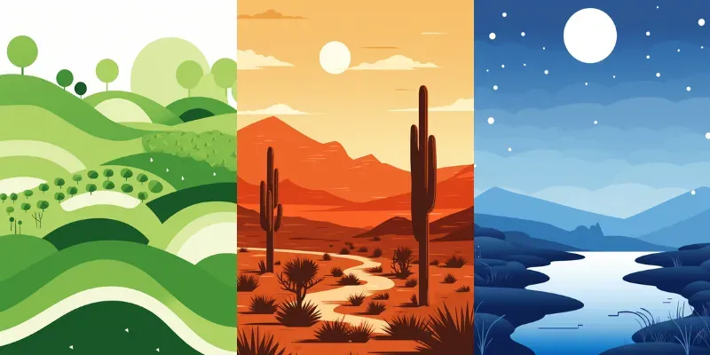 Graphic Landscape Posters generated by undefined