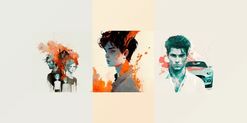 Stylistic Washed Portraits generated by midjourney