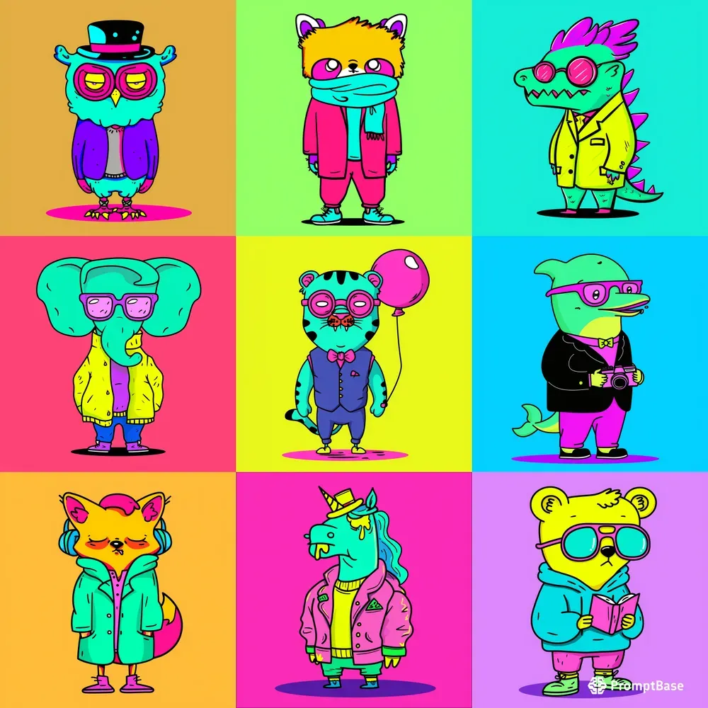 Retro Cartoon Animal Characters