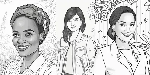 Coloring Pages With Women generated by midjourney