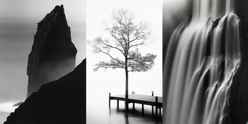 Black And White Landscape Editorial Photo generated by undefined