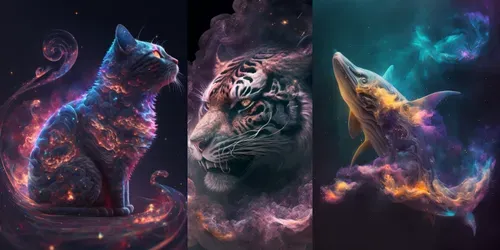 Animals Galaxies generated by midjourney