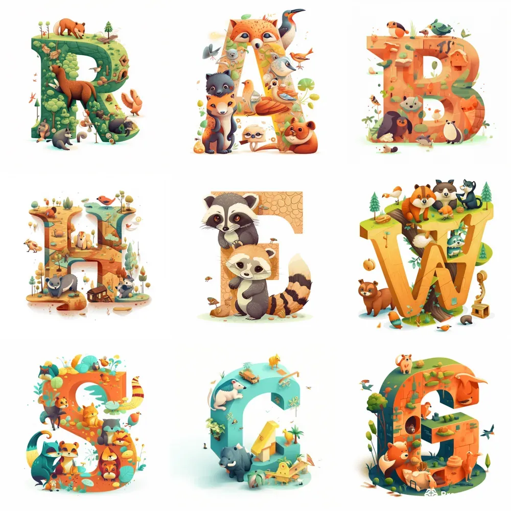 Cute Animal Letters