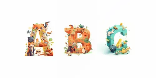 Cute Animal Letters generated by midjourney