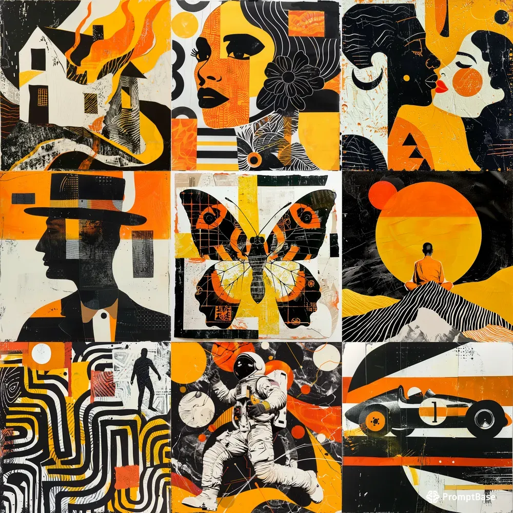 Artistic Abstract Painting Collages