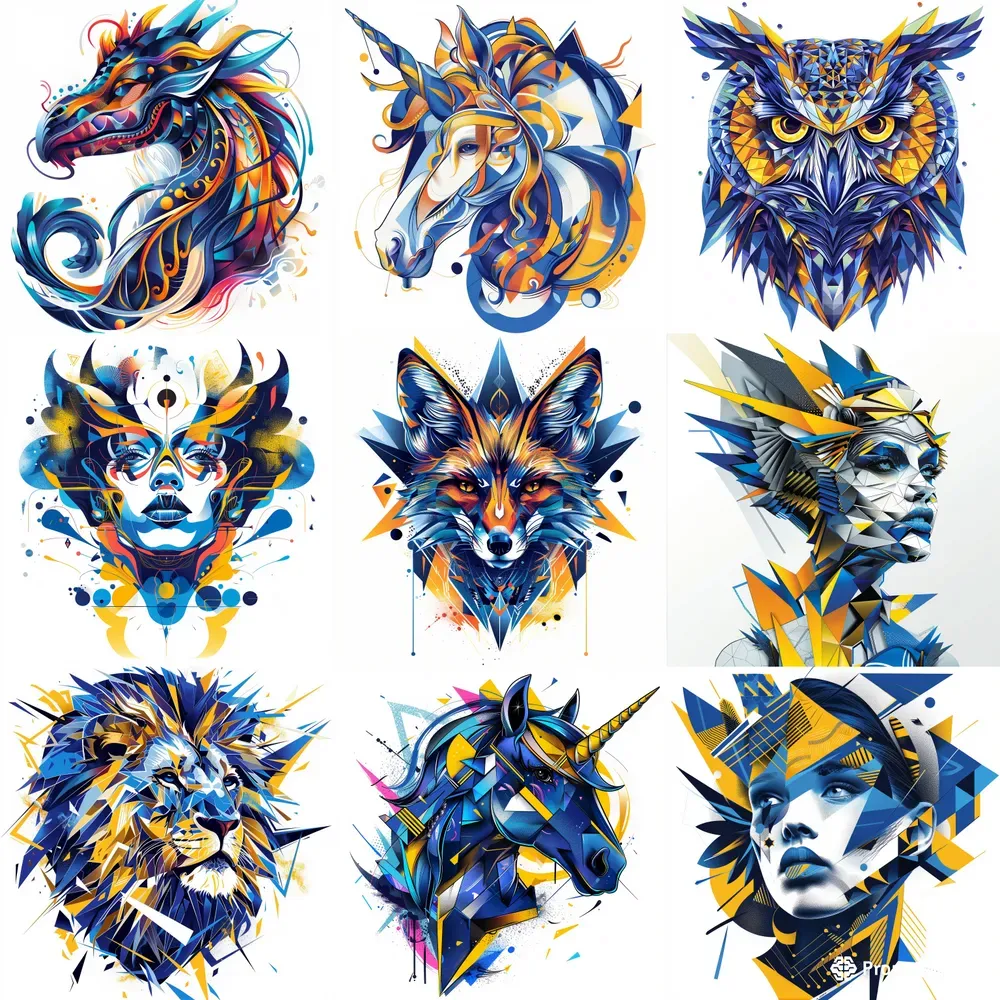 Fantasy Abstract Art Vector Portraits