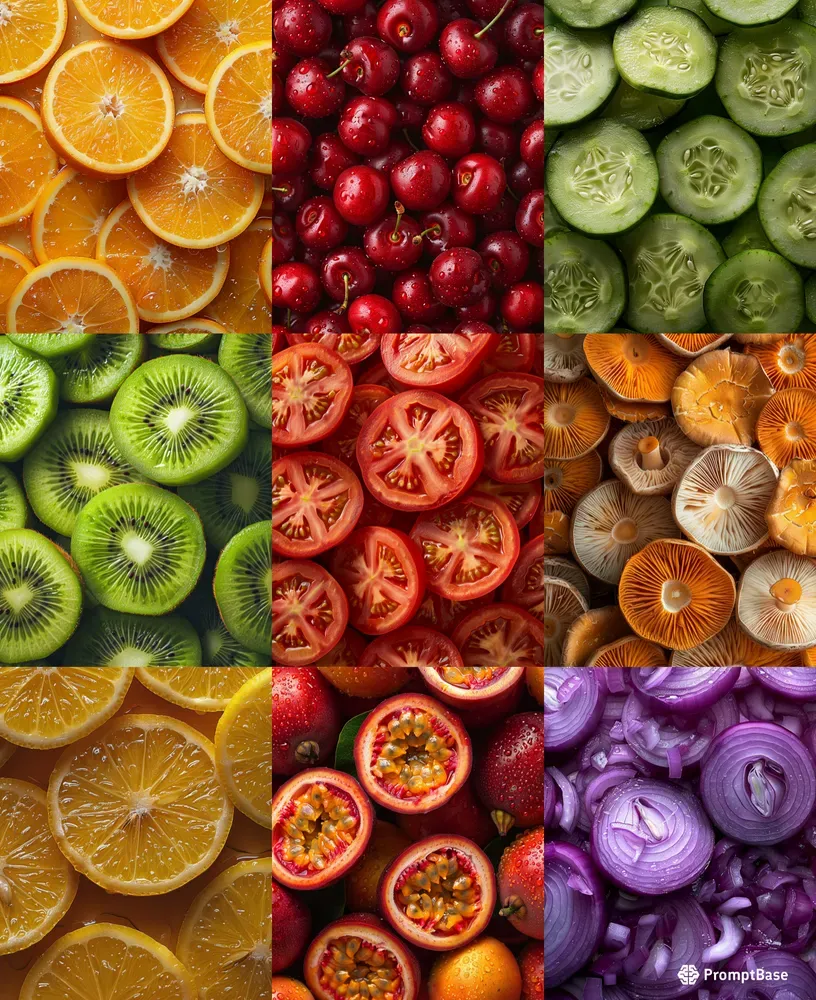 Fresh Fruits And Vegetables Patterns