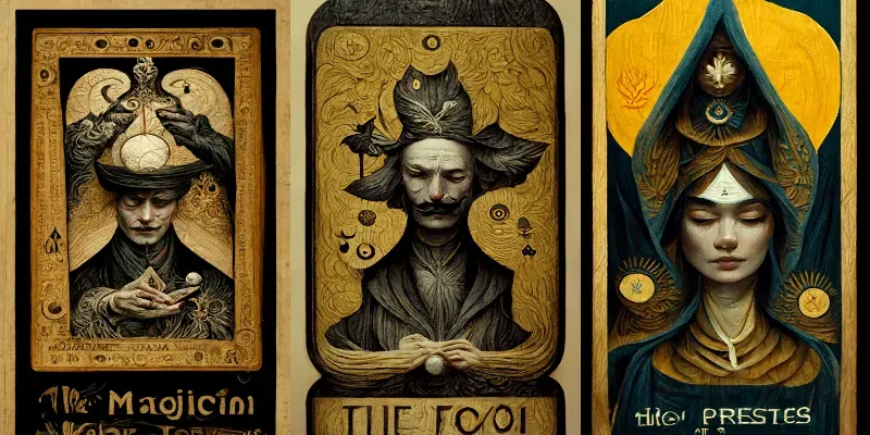 Relief Carving Tarot Cards generated by undefined