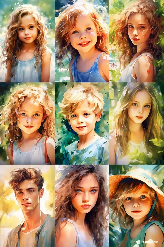 Realistic Water Color Portrait Paintings