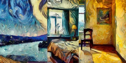 Van Goghs Brushstrokes generated by dalle