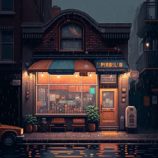 16-bit Pixel Café Backdrops