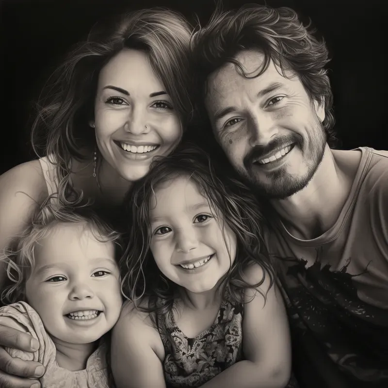 Photorealistic Monochrome Portraits