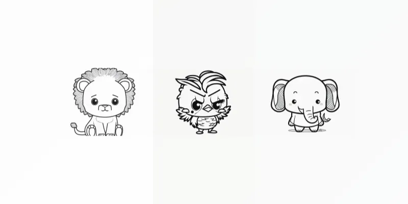 Cute Animals Coloring Book generated by undefined