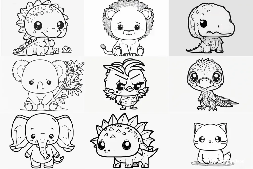 Cute Animals Coloring Book