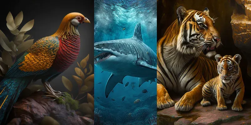 High Definition Animal Illustrations generated by undefined