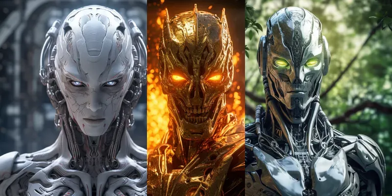 Robot Aliens Futuristic Sci-fi Portraits generated by undefined