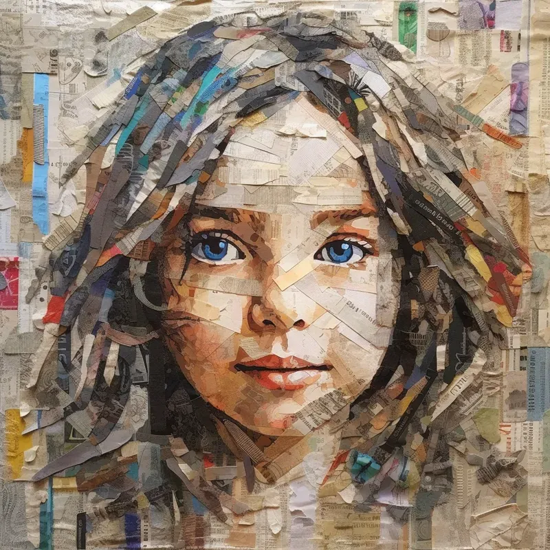 Paper Collages Newspaper Portrait Crafts
