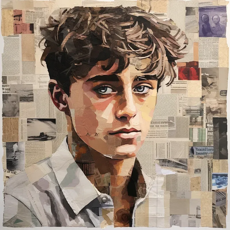 Paper Collages Newspaper Portrait Crafts