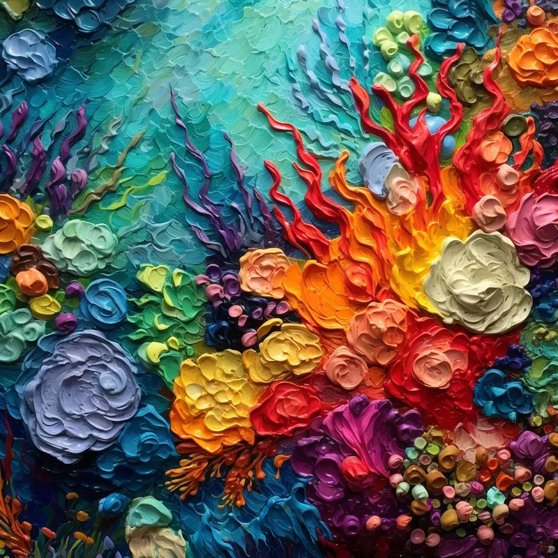 Impasto Landscape Painting Palette Knife