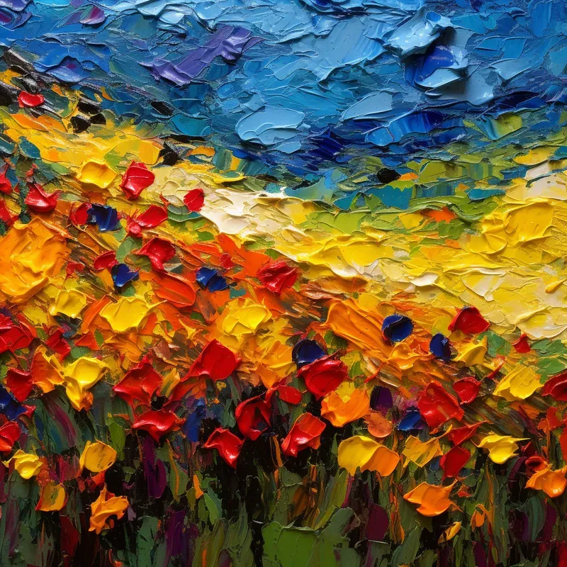 Impasto Landscape Painting Palette Knife