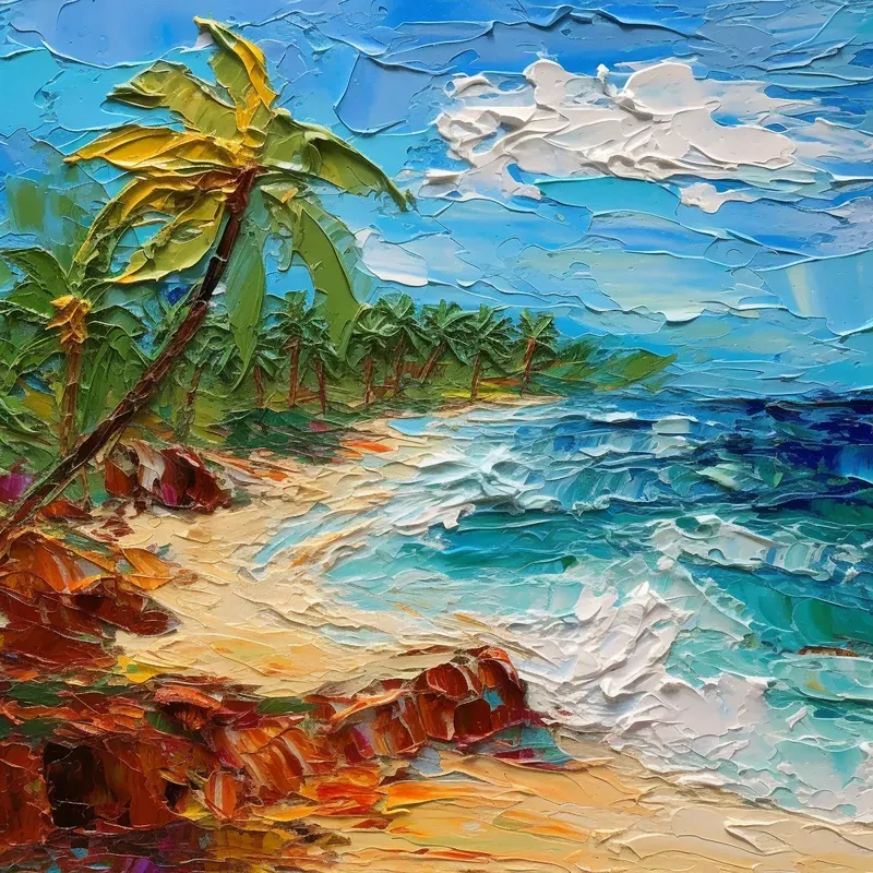 Impasto Landscape Painting Palette Knife