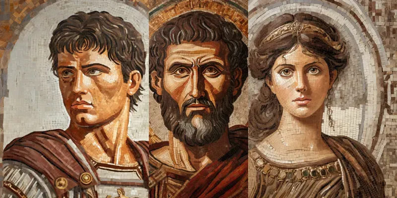 Roman Portraits Mosaics Ancient Artworks generated by undefined