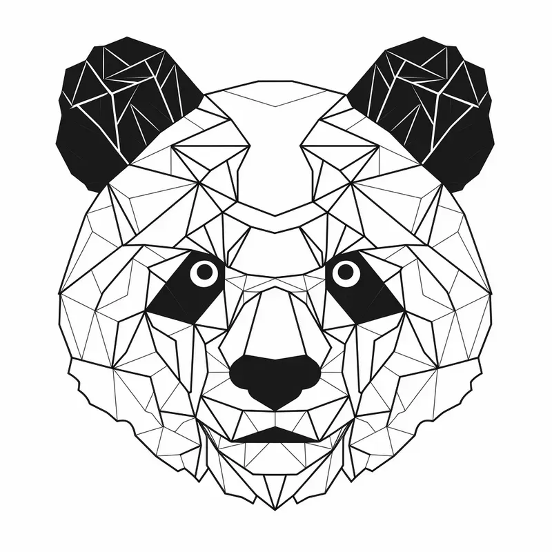 Geometric Animal Head Coloring Book Pages