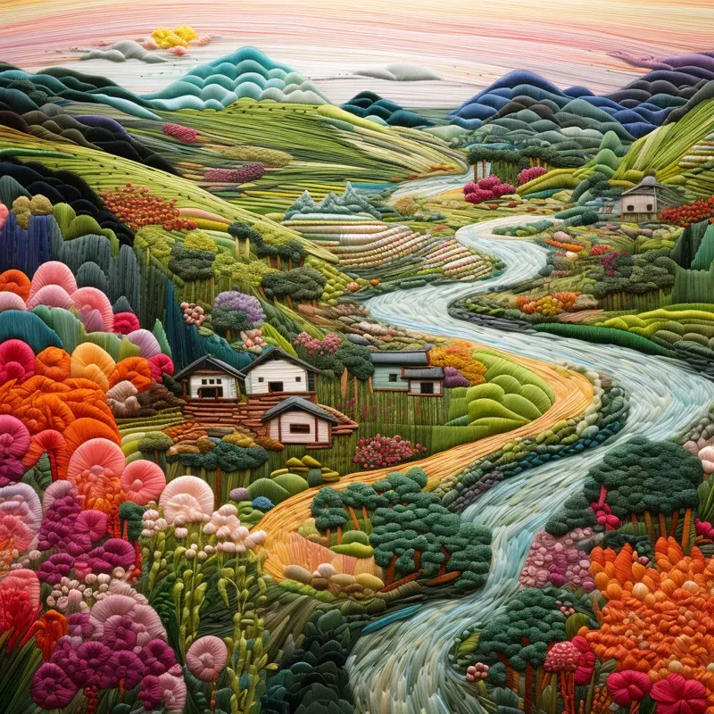 Embroidery Landscapes Embroidered Crafts