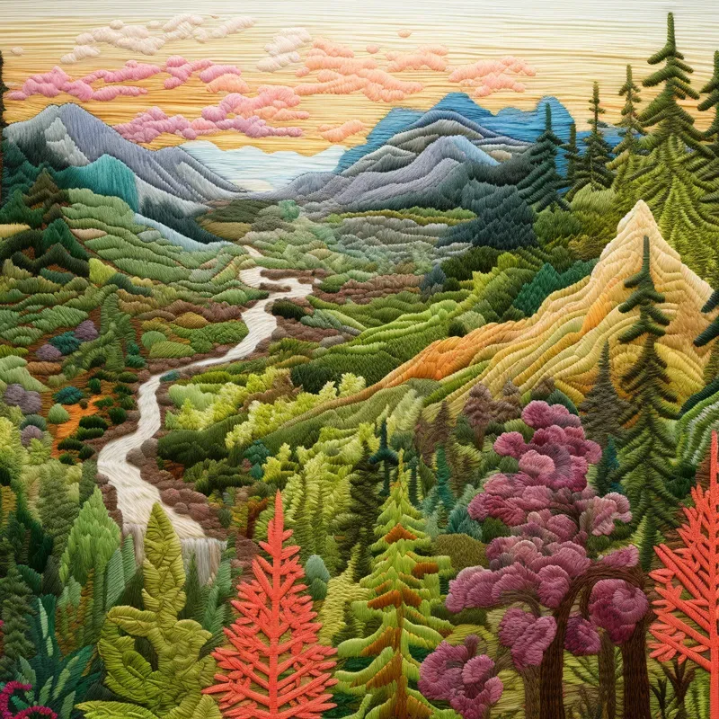 Embroidery Landscapes Embroidered Crafts