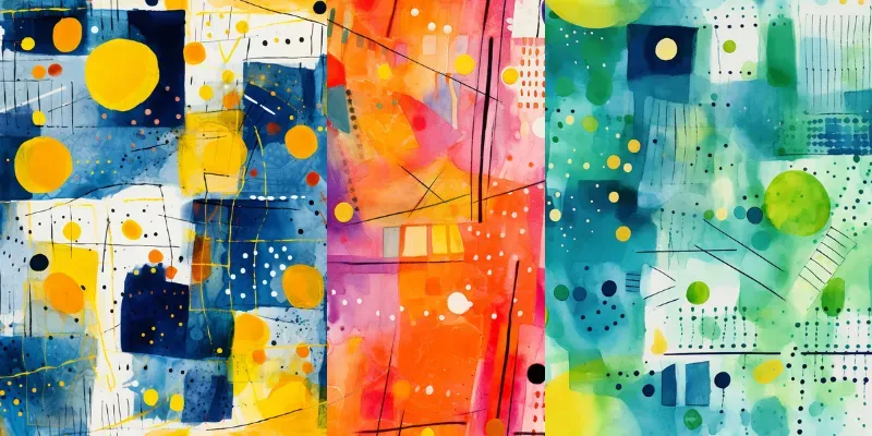 Abstract Watercolor Paintings Expressive generated by undefined