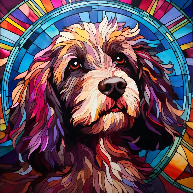 Stained Glass Animal Portrait Window Art