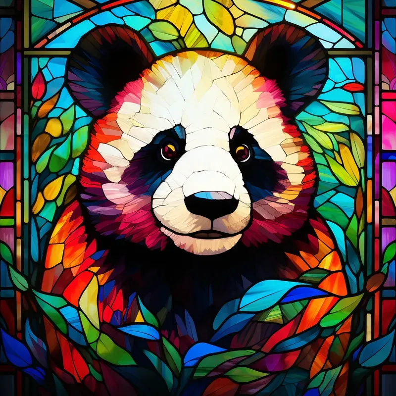 Stained Glass Animal Portrait Window Art