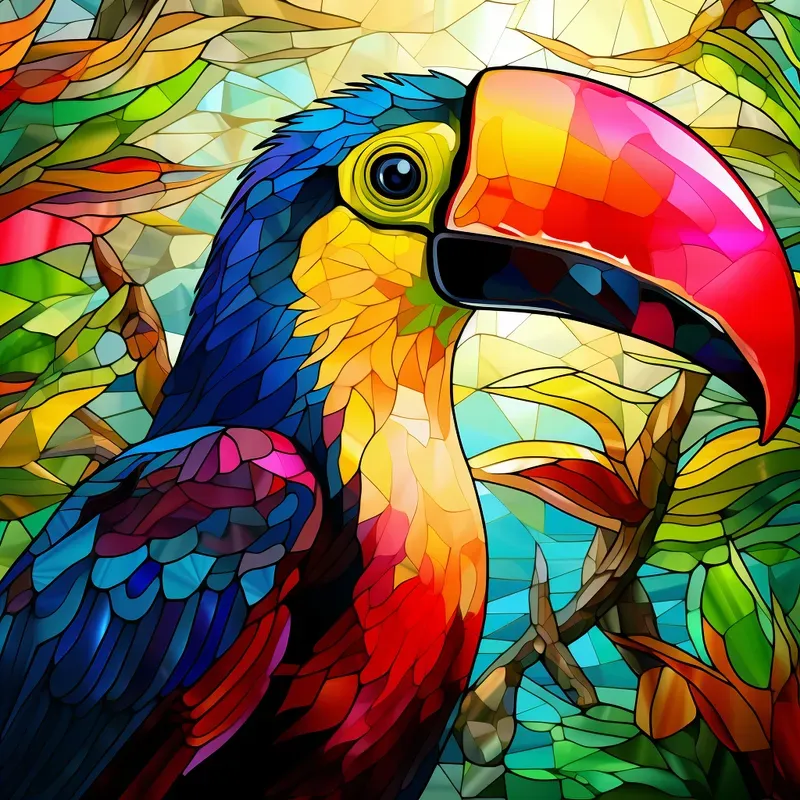 Stained Glass Animal Portrait Window Art