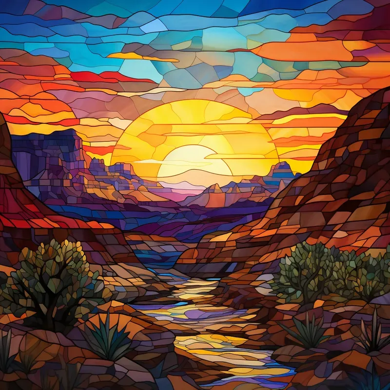 Stained Glass Landscapes Window Artworks