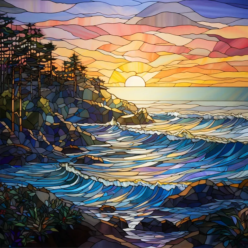 Stained Glass Landscapes Window Artworks