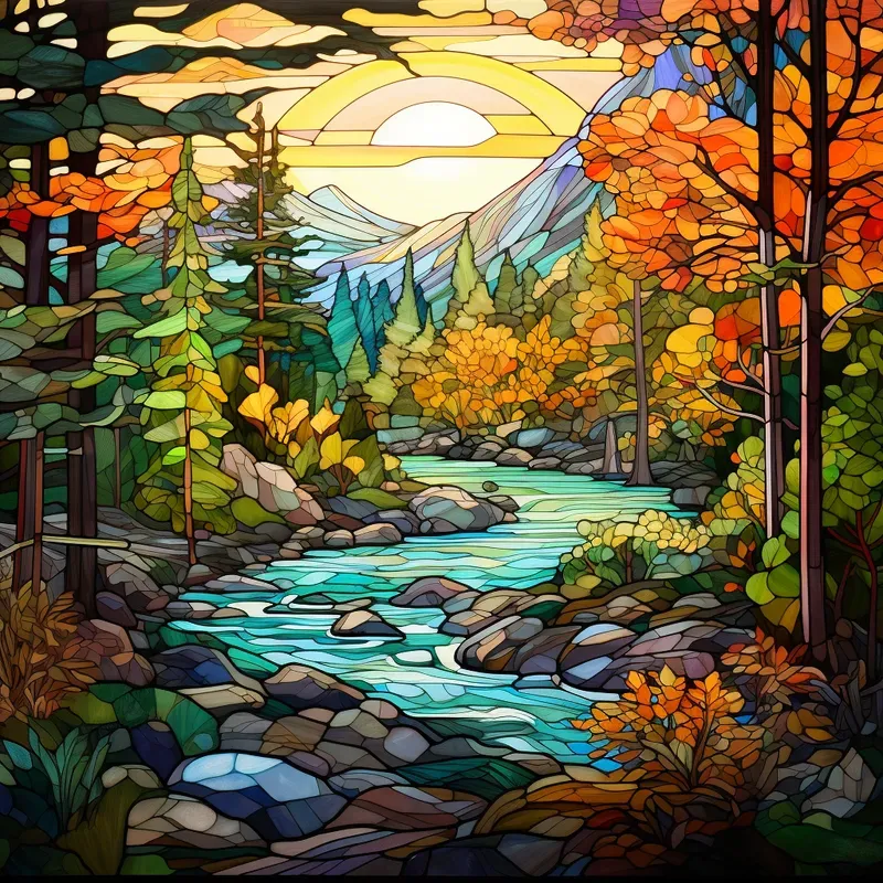 Stained Glass Landscapes Window Artworks