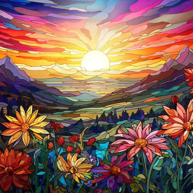 Stained Glass Landscapes Window Artworks
