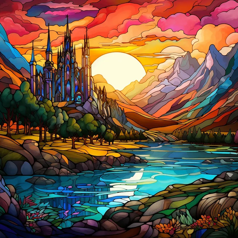 Stained Glass Landscapes Window Artworks